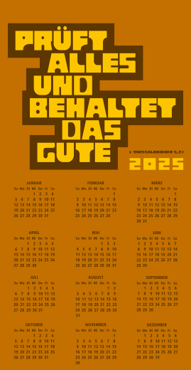 Vlieskalender mit der Jahreslosung 2025