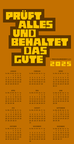Vlieskalender mit der Jahreslosung 2025